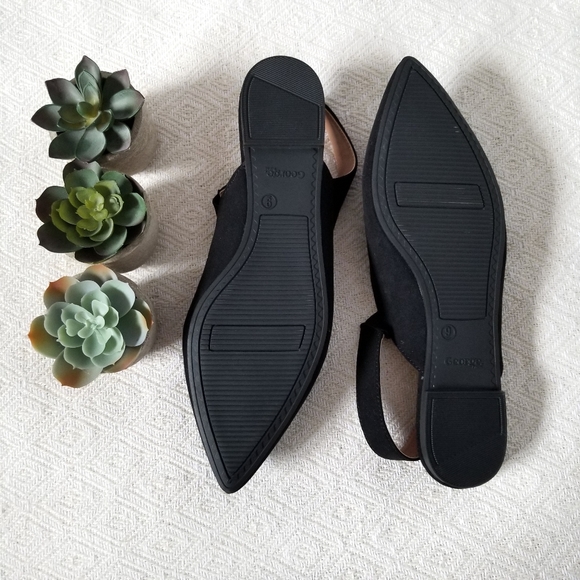 George Black Pointed Toe Flats - Picture 2 of 3